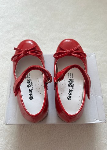 Kız Çocuk Kırmızı Fiyonklu Babet Ayakkabı - Görsel 2