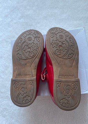 Kız Çocuk Kırmızı Fiyonklu Babet Ayakkabı - Görsel 3