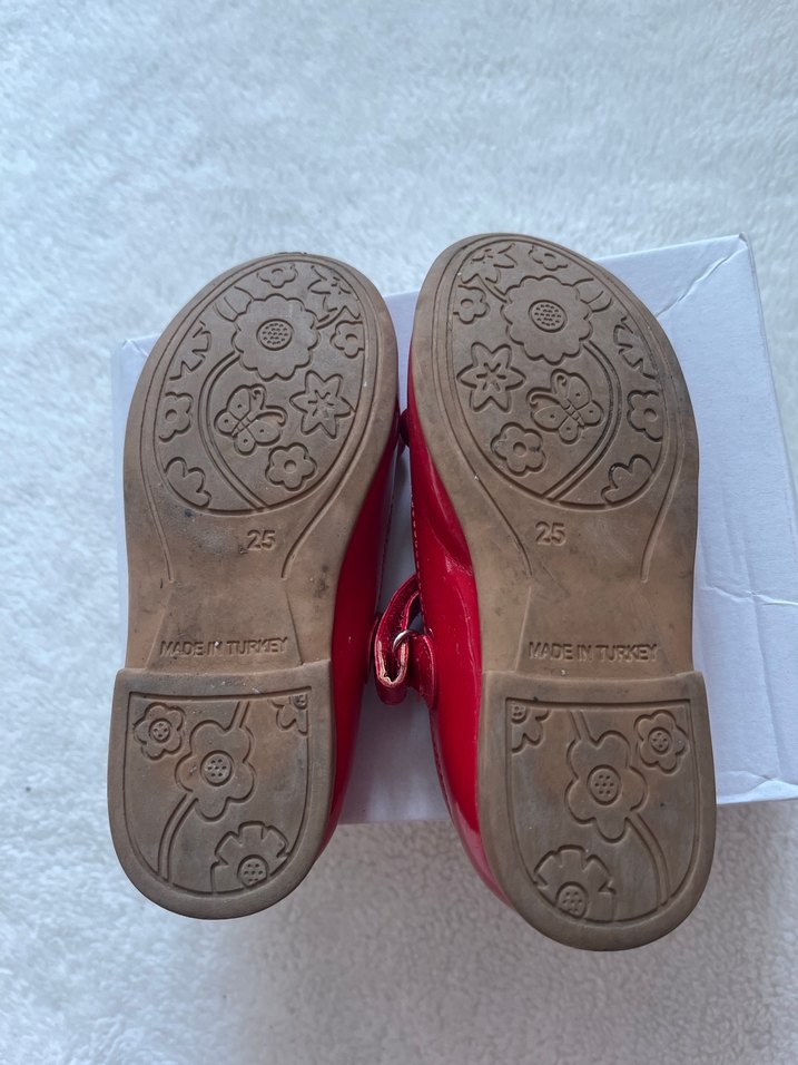 Kız Çocuk Kırmızı Fiyonklu Babet Ayakkabı - Görsel 3