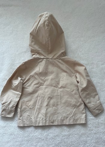 Bej Kapüşonlu Erkek Çocuk Düğmeli Kaban - Görsel 4