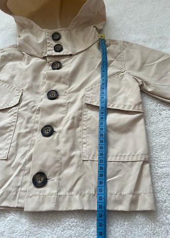 Bej Kapüşonlu Erkek Çocuk Düğmeli Kaban - Görsel 3