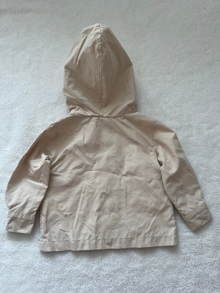Bej Kapüşonlu Erkek Çocuk Düğmeli Kaban - Görsel 4