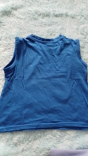 4 Yaş Beden mavi Renk Bebek atlet tişört
