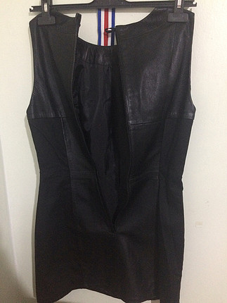 H&M Önü ve arkası deri elbise 