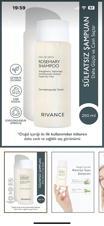  Beden Sülfatsız biberiye şampuanı