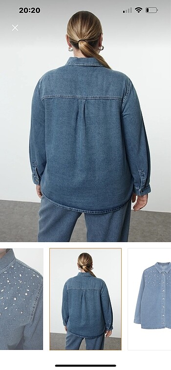 Trendyol & Milla Taşlı Denim Gömlek