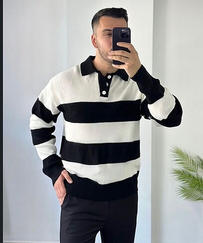Polo Yaka Triko Çizgili