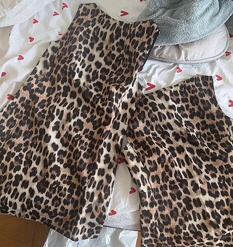 36 Beden Viral Leopar Zara Elbise