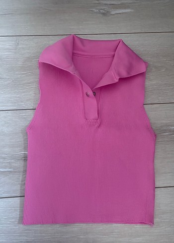 yakalı, pembe şık üst