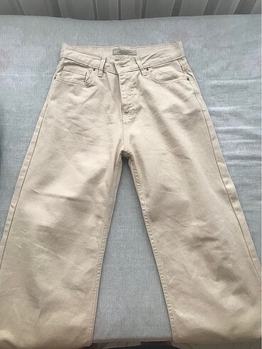 Wide leg orta bel jean