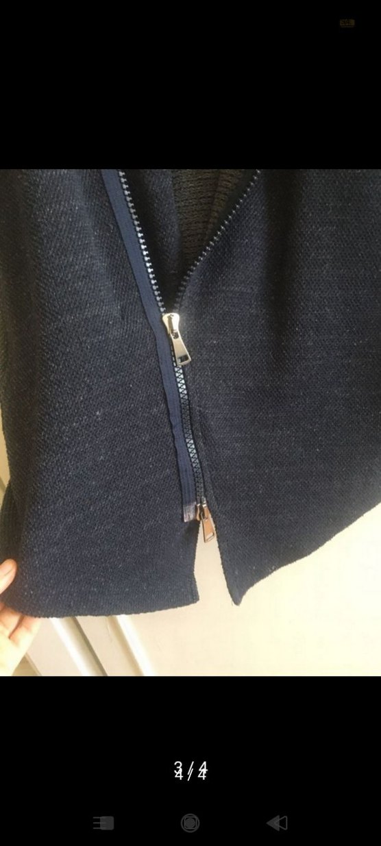 Fermuarlı lacivert Hamile Hırkası - Görsel 4