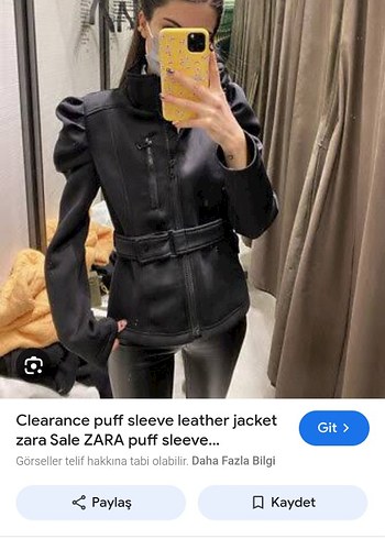 Zara kemerli Siyah Gotik Kadın Ceket - Görsel 2