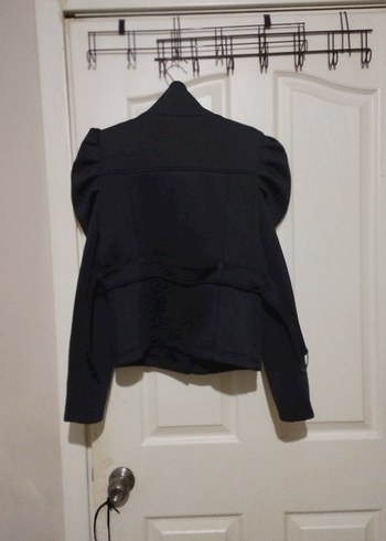 Zara kemerli Siyah Gotik Kadın Ceket - Görsel 6