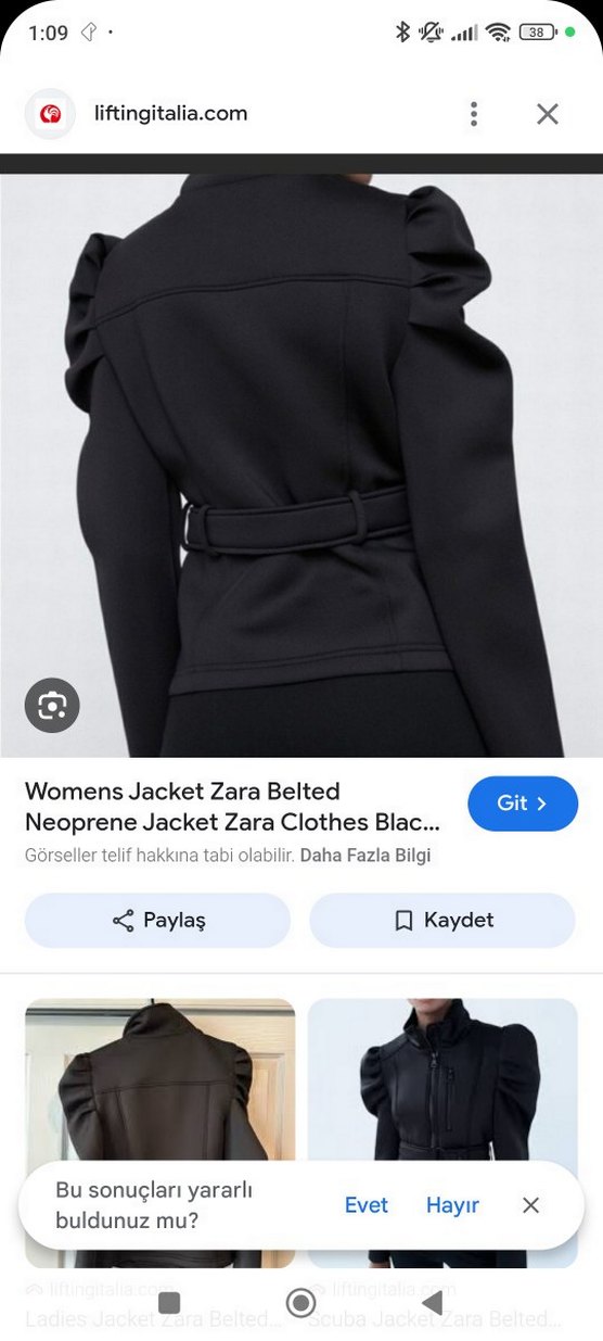 Zara kemerli Siyah Gotik Kadın Ceket - Görsel 3