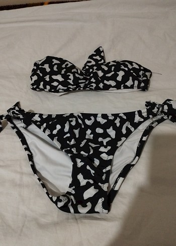 Koton Siyah Beyaz Zebra Desenli Mini Bikini