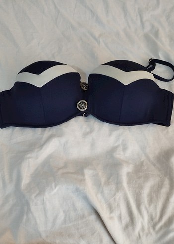 s Beden mavi Renk Koyu Mavi Parisian Stil Bikini Üstü
