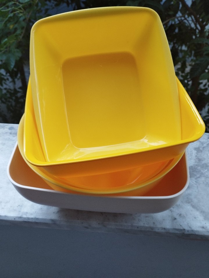 14 adet adet Kırmızı Renkli Plastik Mutfak Kaseleri - Görsel 3