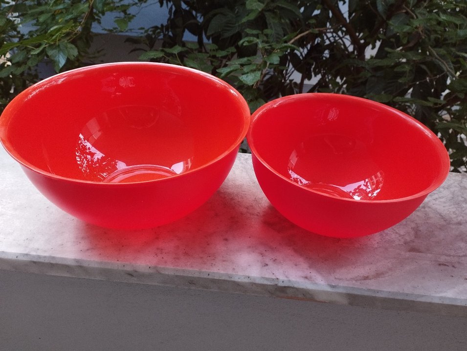 14 adet adet Kırmızı Renkli Plastik Mutfak Kaseleri - Görsel 4