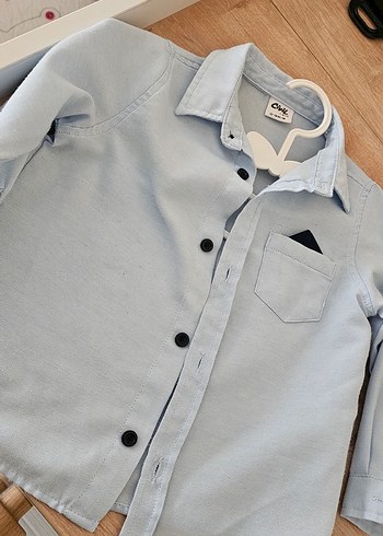 Gri Denim Erkek Çocuk Gömlek - Görsel 3