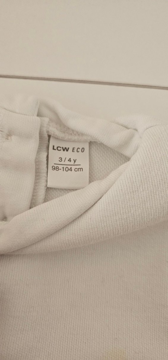 Beyaz Kız Çocuk Baskılı Uzun Kollu Tişört - Görsel 3