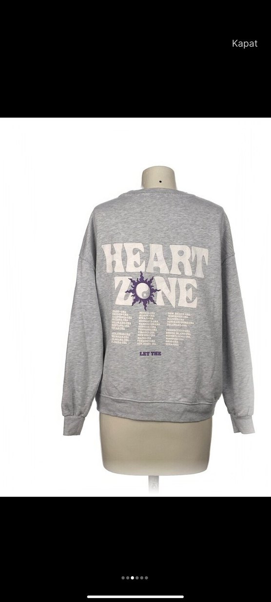 Gri Kadın Uzun Kollu Sweatshirt - Görsel 3