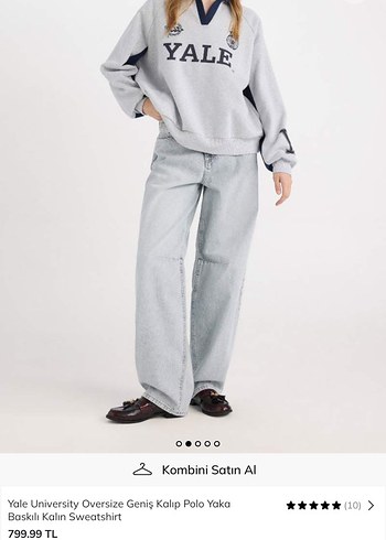 Defacto Yale Gri Oversize V Yaka Sweatshirt