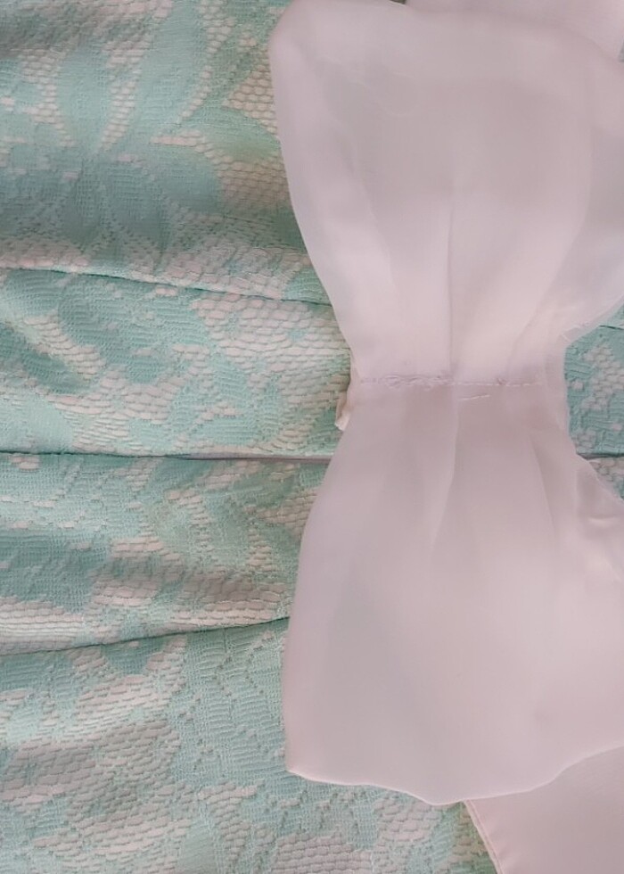 Mezuniyet  İçin Özel Dikim Su Yeşili Elbise.Tam boy askı dahil 9 - Görsel 2