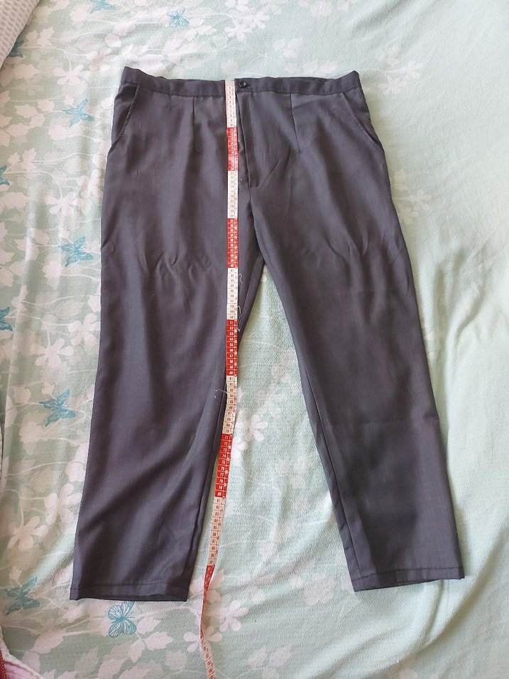 Yüksek bel cepli.Bel genişlik 100cm.Tam boy 96 cm.Kumaş Pantolon - Görsel 2