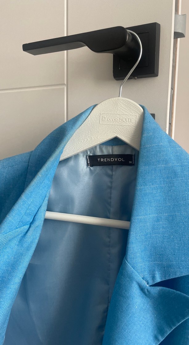 Mavi Keten Kadın Blazer Ceket - Görsel 3