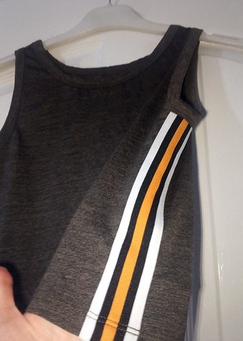 Gri Çizgili Kolsuz sporcu Atleti - Görsel 2