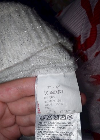 LC Waikiki Gri Nakışlı Kız Çocuk Triko Bere