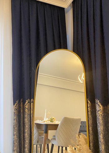 Parlak Mavi Desenli Geleneksel Perde - Görsel 2