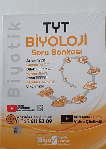 TYT Biyoloji Soru Bankası Video Çözümlü