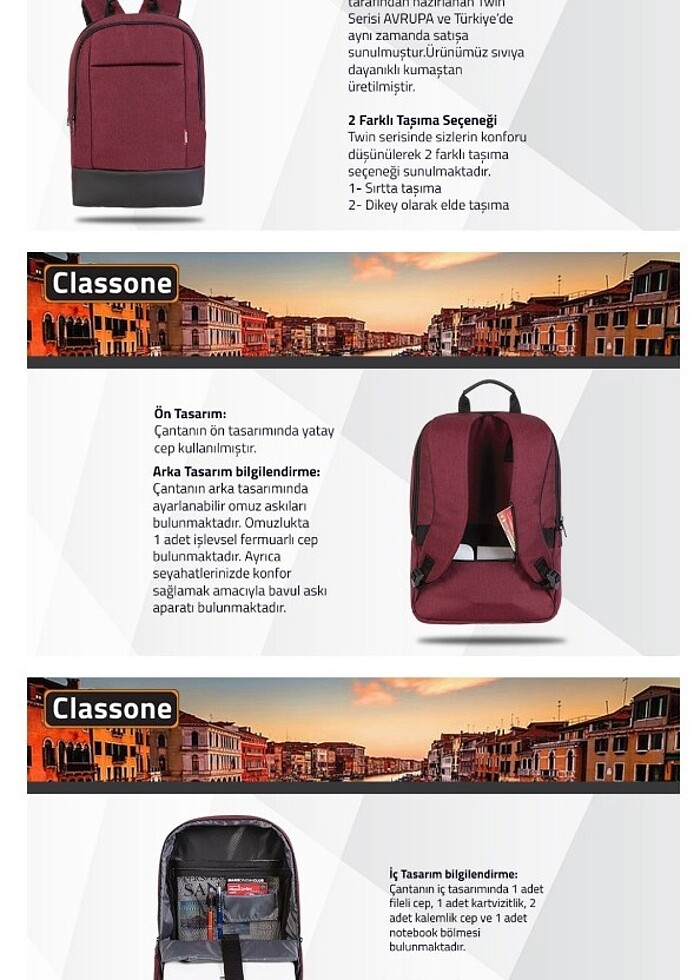 17inç ve altı uyumu laptop sırt çantası - Görsel 3