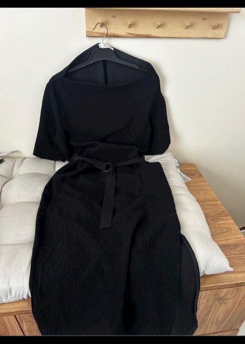 Mango Siyah Kemerli Uzun Kadın Elbise - Görsel 2