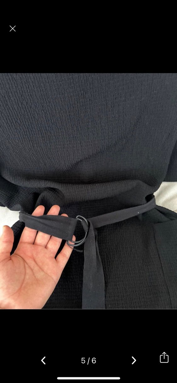 Mango Siyah Kemerli Uzun Kadın Elbise - Görsel 3