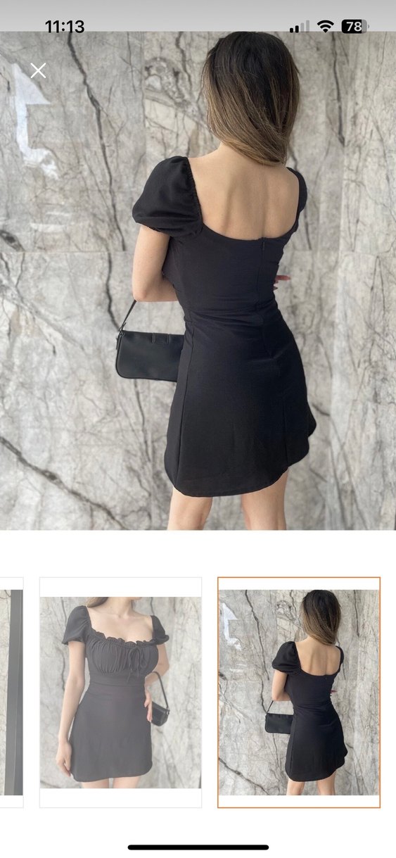 Siyah Mini Kadın Elbise - Görsel 2