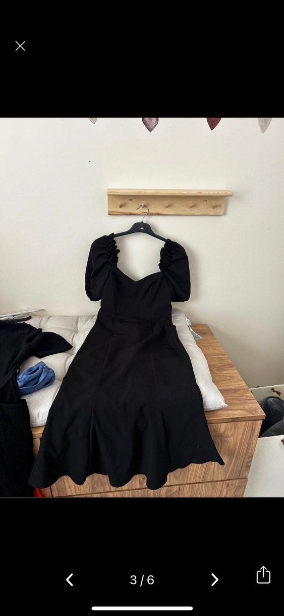 Siyah milla Midi Elbise - Görsel 2