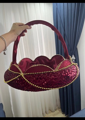 Bordo Pul İşlemeli ikili kına tepsisi - Görsel 5