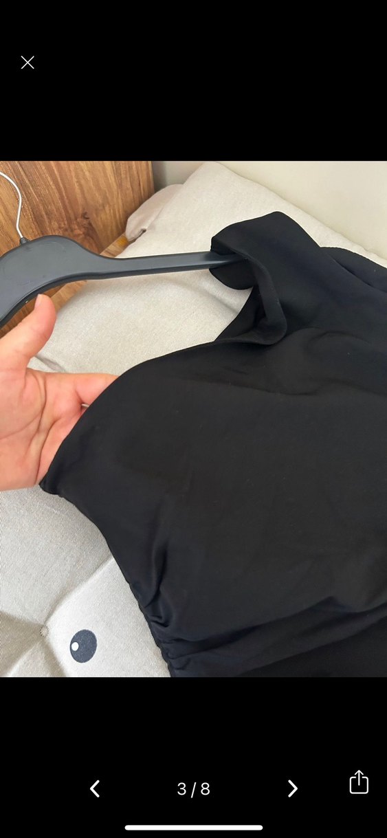 Tek Omuzlu Siyah Elbise - Görsel 2