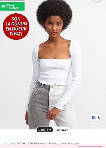 Beyaz Uzun Kollu Crop Top - Görsel 3