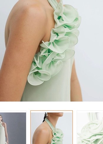 Mango sırtı açık halter yaka elbise - Görsel 4