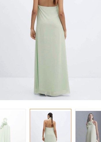 Mango sırtı açık halter yaka elbise - Görsel 3