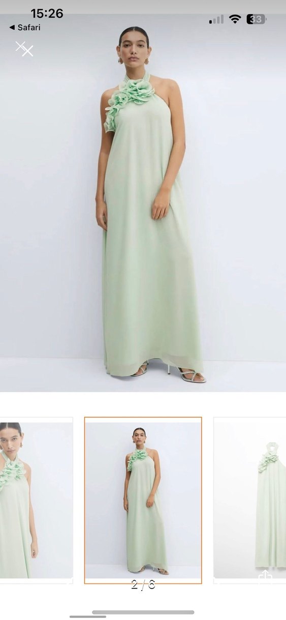 Mango sırtı açık halter yaka elbise - Görsel 2