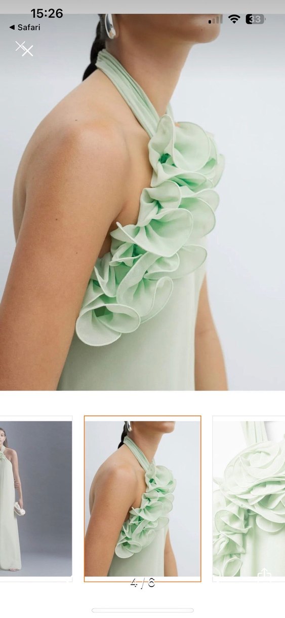 Mango sırtı açık halter yaka elbise - Görsel 4