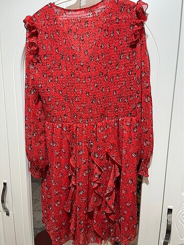 Koton Koton kırmızı desenli elbise