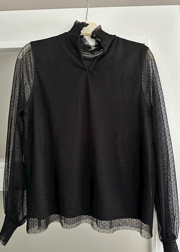 Uzun Kollu Siyah Gotik Bluz - Görsel 2