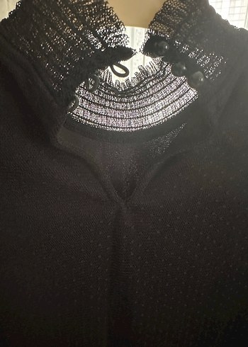 Uzun Kollu Siyah Gotik Bluz - Görsel 3
