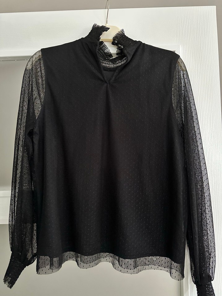 Uzun Kollu Siyah Gotik Bluz - Görsel 2