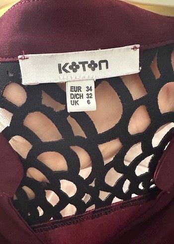 Bordo V Yaka Dantel Detaylı Kadın Bluz - Görsel 5